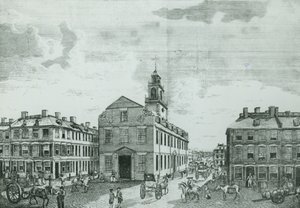 Południowo-zachodni widok na The Old State House, Boston, 1881 autorstwa American School