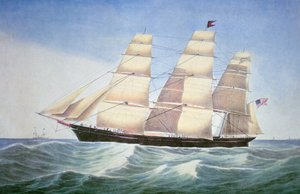 Sovereign of the Seas, litografia Nathaniela Curriera (1813-88) autorstwa American School