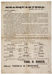 Nr zamówienia specjalnego 357 publikowanie cen żywności, aby zapobiec spekulacjom, 23 maja 1862 autorstwa American School