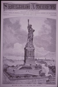 Statua Wolności „tak, jak pojawi się po ukończeniu” na okładce Scientific American autorstwa American School