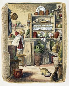 Przechowywanie w kuchni w „Schnick, schnack, drobiazgi dla najmłodszych”, gry dla dzieci. wyd. Londyn- Georges Ronthedge i synowie. Nowy Jork, szeroka droga Ludgate b.d. c. 1890. autorstwa American School