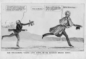 Skarbnicy podrzędni podejmujący długie kroki lub Magik się załamał, opublikowany przez H.R. Robinsona, Nowy Jork, 1838 r.