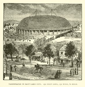 Tabernakulum w Salt Lake City, 250 stóp długości, 150 szerokości, 80 wysokości autorstwa American School