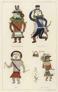 Tacab (Tenebidji), Tacas (Yebitcai), Tacab, Kae Katcina (kolorowa litografia) autorstwa American School