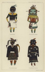 Tcakwaina, Tcakwaina Taamu, Tcakwaina Mana, Tcakwaina Yuadta (kolorowa litografia) autorstwa American School