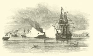 Arkansas biegnący przez flotę Unii u wybrzeży Vicksburga, lipiec 1862 r. autorstwa American School