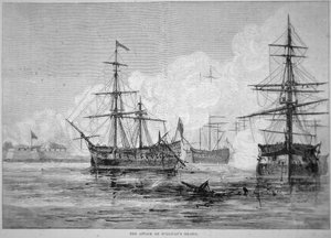 Atak na wyspę Sullivana, 28 czerwca 1776 (lito) autorstwa American School