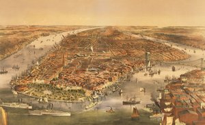 Miasto Nowy Jork, wyd. przez Currier i Ives, 1870 autorstwa American School