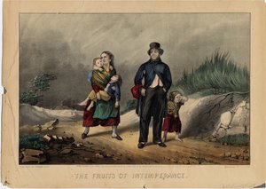 Owoce Nieumiarkowania, wyd. przez Currier i Ives, 1870 autorstwa American School