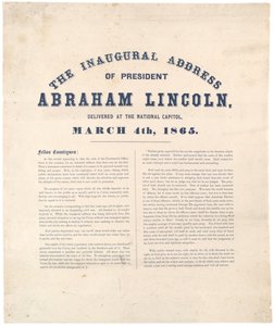 Przemówienie inauguracyjne prezydenta Abrahama Lincolna wygłoszone na Kapitolu, 4 marca 1865 r autorstwa American School