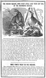 Indian Squaw, który najpierw ukradł, a następnie zjadł jednego z koni mormonów, z Almanachu Crocketta, 1852 autorstwa American School