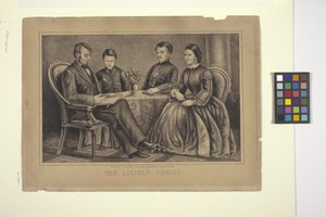 Rodzina Lincolnów (litografia) autorstwa American School