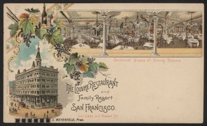 The Louvre Restaurant and Family Resort, San Francisco (kolorowy grawerunek) autorstwa American School