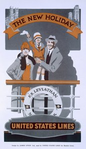 Nowe święto, reklama United States Lines, SS Lewiatan, lata 20. autorstwa American School