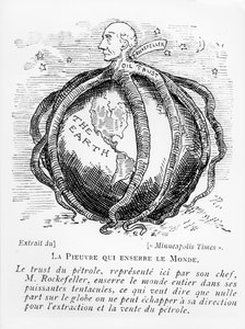 Ośmiornica, która dusi świat, kreskówka z The Minneapolis Times, reprodukowana w Lectures Pour Tous, 1902-03 autorstwa American School