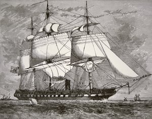 Oryginalny „Merrimac” (grawerunek) autorstwa American School