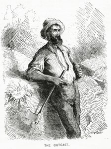 The Outcast, ilustracja do opowiadania fabularnego, A Community of Outcasts, z Appletons Journal, 23 marca 1872 autorstwa American School