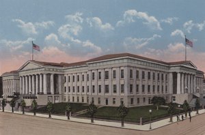 Urząd Patentowy, Waszyngton DC (litografia kolorowa) autorstwa American School