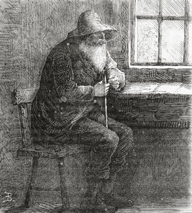 Patriarcha, ilustracja do opowiadania fabularnego, Wspólnota wyrzutków, z Appletons Journal, 23 marca 1872 r. autorstwa American School