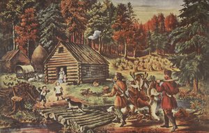 Dom Pionierów na Zachodniej Granicy, wyd. 1867, Kurier i Ives autorstwa American School