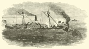 Sassacus taranujący Albemarle, październik 1864 r. autorstwa American School