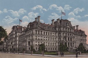 The State, War and Navy Building, Waszyngton DC (kolorowa litografia) autorstwa American School