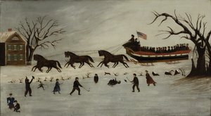 Sufrażystki na saniach, 1870-90 autorstwa American School