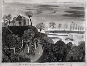 Grobowiec Waszyngtona, Mount Vernon, Wirginia, po 1807 (grafit na papierze ściernym) autorstwa American School
