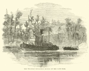 Holownik Donaldson płynący w górę Cape Fear, marzec 1865 autorstwa American School