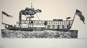 Parowiec „Waszyngton” (grawerowanie) autorstwa American School