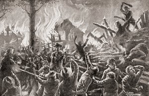 Wojna domowa w Kansas, znana również jako Bleeding Kansas, Bloody Kansas lub the Border War, z „The History of Our Country”, opublikowanej w 1905 r. (litho) autorstwa American School