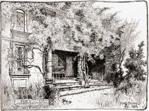 Dom Johna Bartrama w pobliżu Filadelfii, z „The Century Illustrated Monthly Magazine”, opublikowanego w 1884 r. (rycina) autorstwa American School