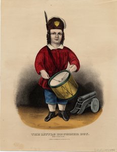 Mały perkusista: rub-a-dub-dub, pub. przez Currier i Ives, c.1860 autorstwa American School
