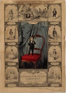 Oryginalny generał Tom Thumb: najmniejszy żyjący człowiek, wyd. autorstwa Curriera i Ivesa, 1860 autorstwa American School
