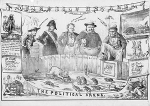 Arena polityczna, prawdopodobnie opublikowana w Cincinnati, c.1861 autorstwa American School
