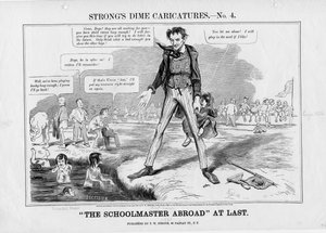 W końcu nauczyciel za granicą: Karykatury Strongsa, nie. 4, wyd. T.W. Silny, Nowy Jork, 1861 autorstwa American School