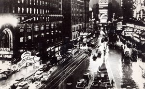 Times Square w nocy, Nowy Jork, ok. 1930 (po zdjęciu) autorstwa American School