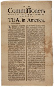 Do komisarzy wyznaczonych przez Kompanię Wschodnioindyjską do sprzedaży herbaty w Ameryce podpisał Scaevola, 1773 autorstwa American School