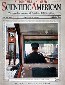 Wieże sygnalizacji świetlnej i kontrola ruchu w Nowym Jorku - w „Scientific American”, styczeń 1924 autorstwa American School