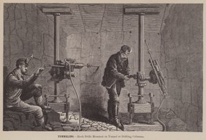 Tunelowanie, wiertła do skał montowane na tunelu lub dryfujących kolumnach (grawerowanie) autorstwa American School