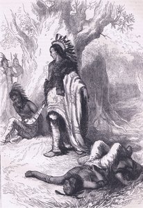 Uncas i Miantonomoh (1643), ilustracja z pubu Cassell