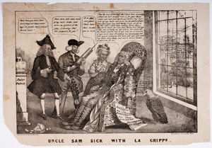 Wujek Sam Sick z La Grippe, 1837 autorstwa American School