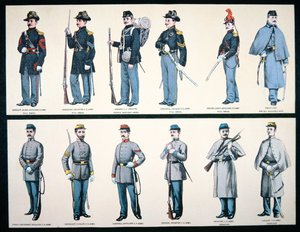 Mundur wojskowy Unii i Konfederacji (kolor lito) autorstwa American School