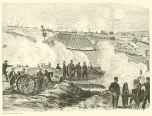 Stanowisko Unii blisko centrum, bitwa pod Gettysburgiem, 2 lipca, lipiec 1863 autorstwa American School