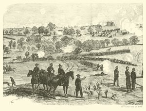 Stanowisko związkowe blisko centrum, bitwa pod Gettysburgiem, 2 lipca 1863 r. autorstwa American School
