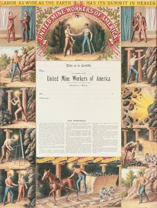 Świadectwo Zjednoczonego Górnika, 1890 autorstwa American School