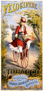 Reklama magazynu tytoniowego Velocipede autorstwa American School
