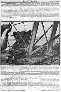 Widok ze Statuy Wolności, z „Scientific American”, 14 sierpnia 1886 r. autorstwa American School