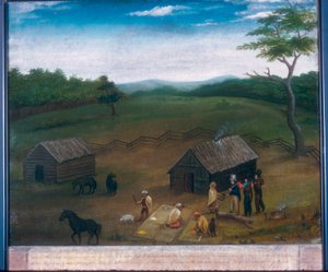 Widok w hrabstwie Elkhart, Indiana (olej na płótnie) autorstwa American School