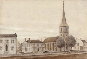 Widok Petersburga w stanie Wirginia (akwarela na papierze) autorstwa American School